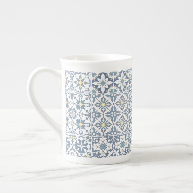 Tasse En Porcelaine Mediterranean Tiles, Moroccan, Majolica, Azulejo (Gauche)