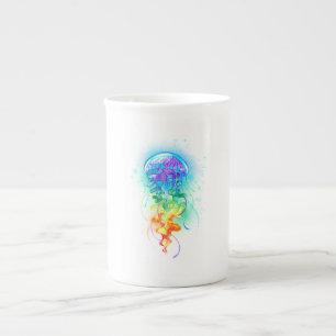 Tasse En Porcelaine Méduse arc-en-ciel