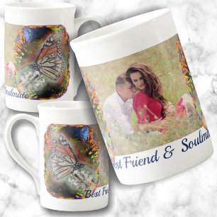 Tasse En Porcelaine Meilleure amie papillon et âmes sœurs PV02