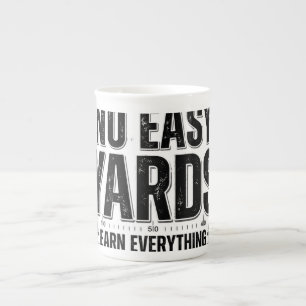 Tasse En Porcelaine Mentalité de football sans yards faciles Noir Blan