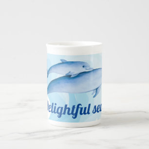 Tasse En Porcelaine Mer Extraordinaire avec dauphins