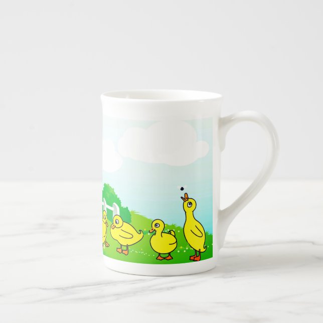 Tasse En Porcelaine Mère Canard et Canards (Droite)