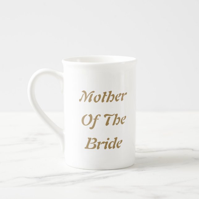 Tasse En Porcelaine Mère De La Mariée Mère Or Blanc Cadeau Faveur (Gauche)