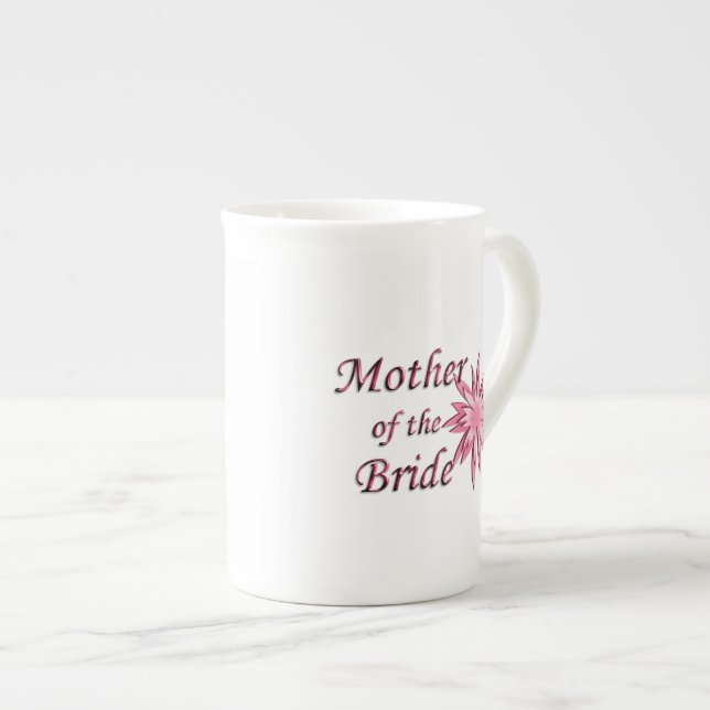 Tasse En Porcelaine Mère de la mariée rose (Devant droit)