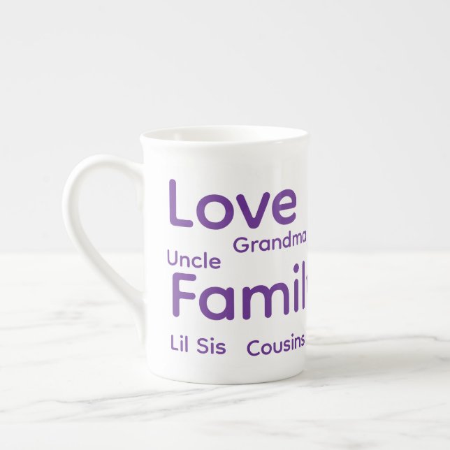 Tasse En Porcelaine Merry Christmas Family Love Friends (Gauche)