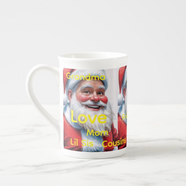 Tasse En Porcelaine Merry Christmas Santa Claus (Gauche)