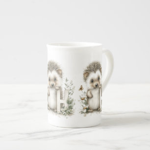 Tasse En Porcelaine Mignon alphabet d'animaux bébé aquarelle Hérisson