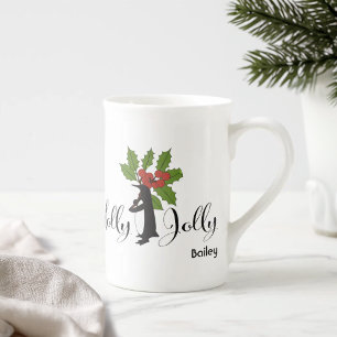 Tasse En Porcelaine Mignon pingouin fantaisiste Noël Holly Jolly