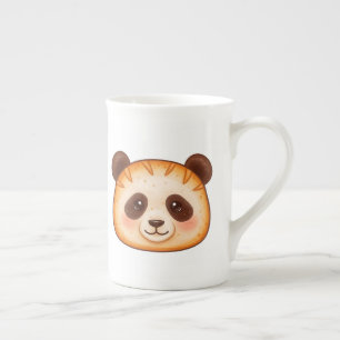 Tasse En Porcelaine Mignon visage de pain d'épice Panda aquarelle