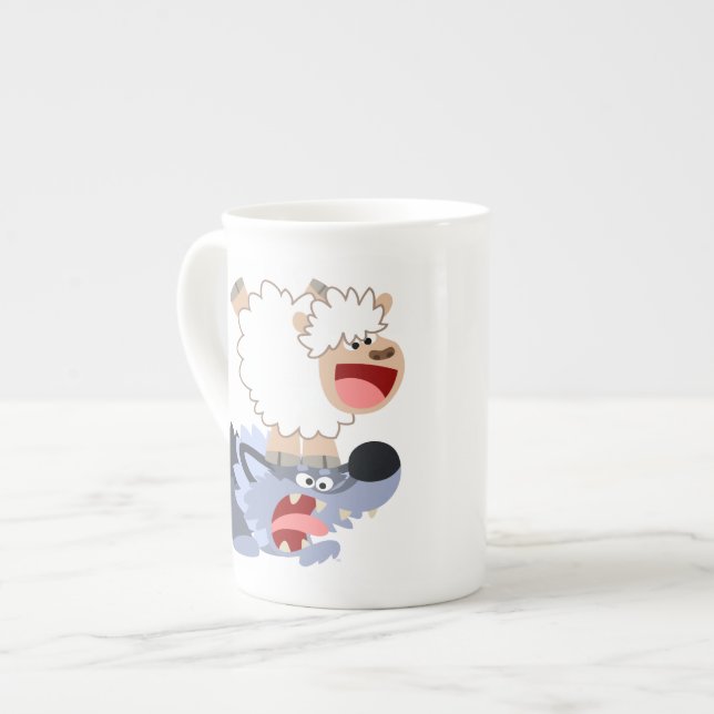 Tasse En Porcelaine Mignonne joueuse de caricatures mouton et d'os de  (Devant gauche)