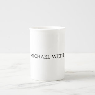 Tasse En Porcelaine Minimaliste noir & blanc moderne clair