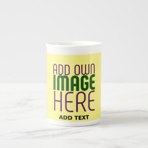 TASSE EN PORCELAINE MODÈLE TEXTE MODERNE PASTEL JAUNE D'IMAGE