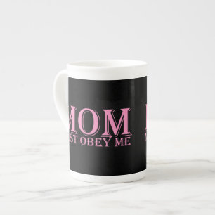 Tasse En Porcelaine MOM (doit m'obéir) Dire rose