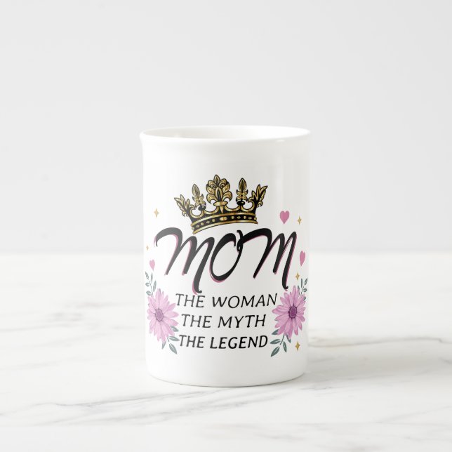 Tasse En Porcelaine Mom The Woman The Myth The Legend (Devant)