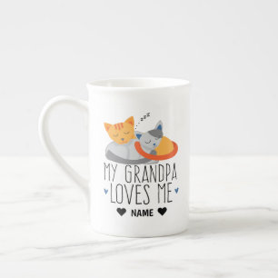 Tasse En Porcelaine Mon Grand-Père M'Aime