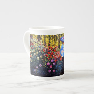 Tasse En Porcelaine Monet Woman avec un parasol dans le jardin