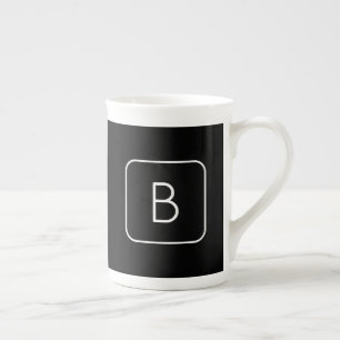 Tasse En Porcelaine Monogram de Styled White & Black