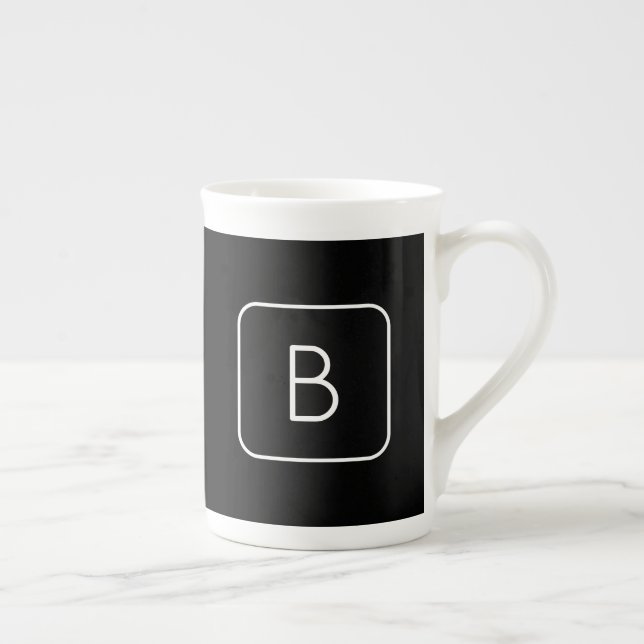 Tasse En Porcelaine Monogram de Styled | White & Black (Droite)