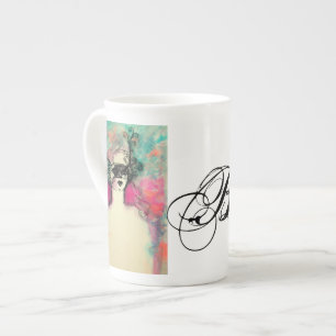 TASSE EN PORCELAINE MONOGRAMME DE CHARME
