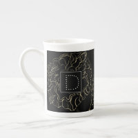 Monogramme Floral Minimaliste de Œillet Dessiné à