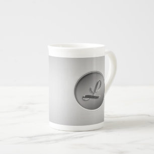 Tasse En Porcelaine Monogramme "Lettre L"