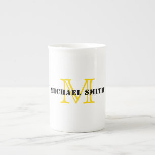 Tasse En Porcelaine Monogramme minimal