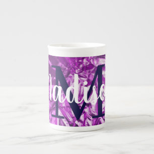 Tasse En Porcelaine Monogramme personnalisé violet luxueux Personnalis