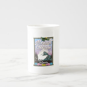 Tasse En Porcelaine Mont Elbrus, affiche de voyage russe