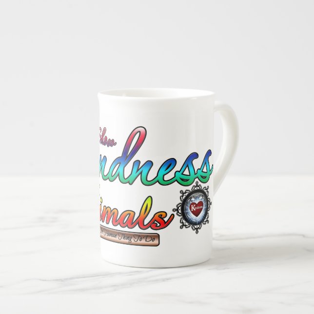 Tasse En Porcelaine Montrez La Sincérité Aux Animaux Typographie Arc-E (Devant droit)