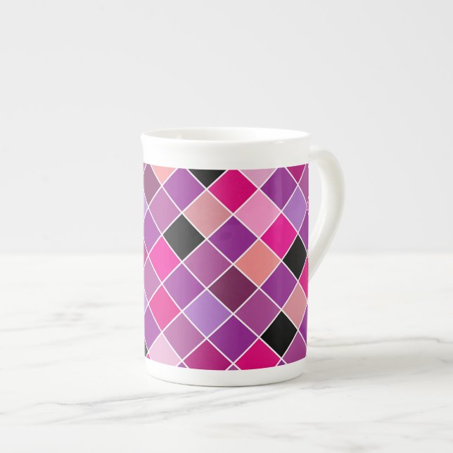 Tasse En Porcelaine Mosaïque sur verre 10 (Devant droit)
