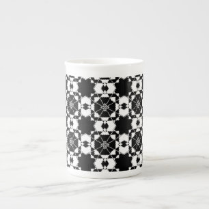 Tasse En Porcelaine Motif à carreaux rétro minimaliste – Dessin monoch