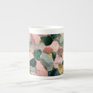 Tasse En Porcelaine Motif Abstrait Terrazzo avec accents Gold