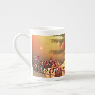 Tasse En Porcelaine Motif, avec des cadeaux sous le sapin de Noël 3701