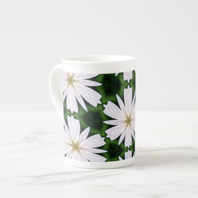 Tasse En Porcelaine Motif blanc (Devant gauche)