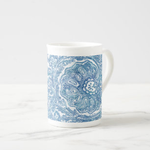Tasse En Porcelaine Motif Blue Boho Paisley