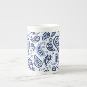 Tasse En Porcelaine Motif Blue Paisley