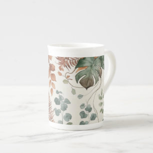 Tasse En Porcelaine Motif botanique bohème sans couture Fleurs
