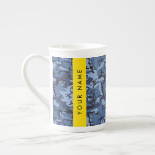 Tasse En Porcelaine Motif camouflage bleu marine Personnalisez votre n