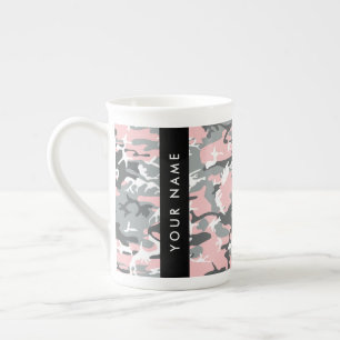 Tasse En Porcelaine Motif camouflage rose et gris Personnalisez votre 