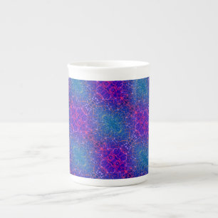 Tasse En Porcelaine Motif damassé cosmique abstrait