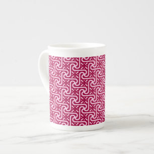 Tasse En Porcelaine Motif de carreaux égyptien, bordeaux et rose