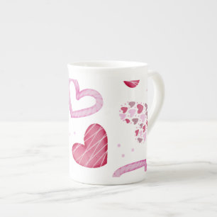 Tasse En Porcelaine Motif de coeur 36