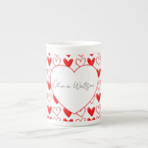 Motif de cœurs minimaliste mignon avec nom personn
