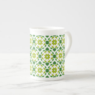 Tasse En Porcelaine Motif de feuille, motif de feuilles, feuilles vert