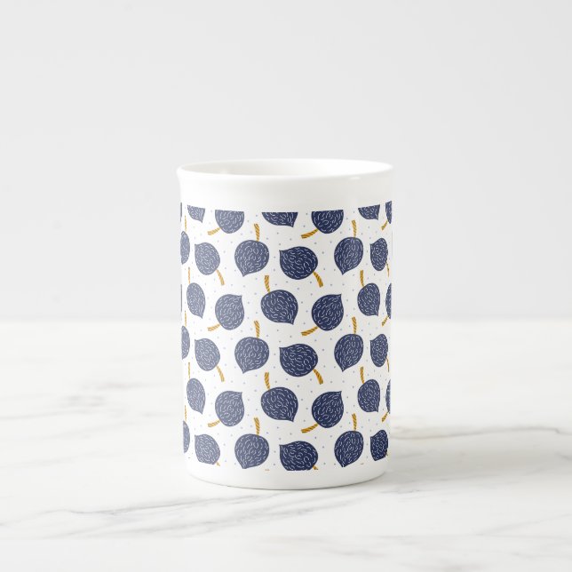 Tasse En Porcelaine Motif de fruits de la bombe Abstraite bleue marine (Devant)