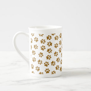 Tasse En Porcelaine Motif De Pailles, Pailles De Chien, Pailles D'Or O