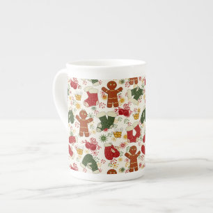 Tasse En Porcelaine Motif de pain d'épice de vacances
