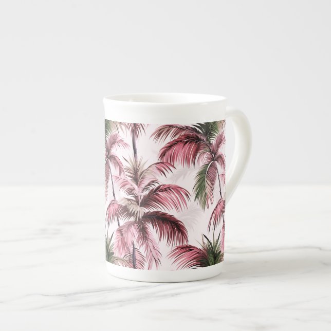 Tasse En Porcelaine Motif de palme Ethereales rosé (Devant droit)