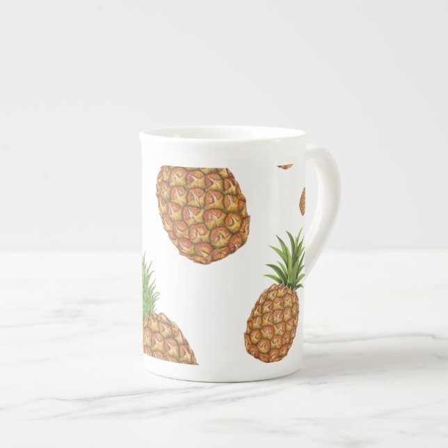 Tasse En Porcelaine Motif de pomme de pin aquarelle 1 (Devant droit)