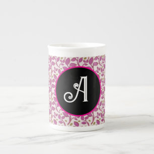Tasse En Porcelaine Motif de vigne botanique rose Feuille florale él